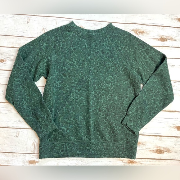 Socialite Nordstrom Cozy Sweatshirt Evergreen Leopard Size S Small - Picture 5 of 7